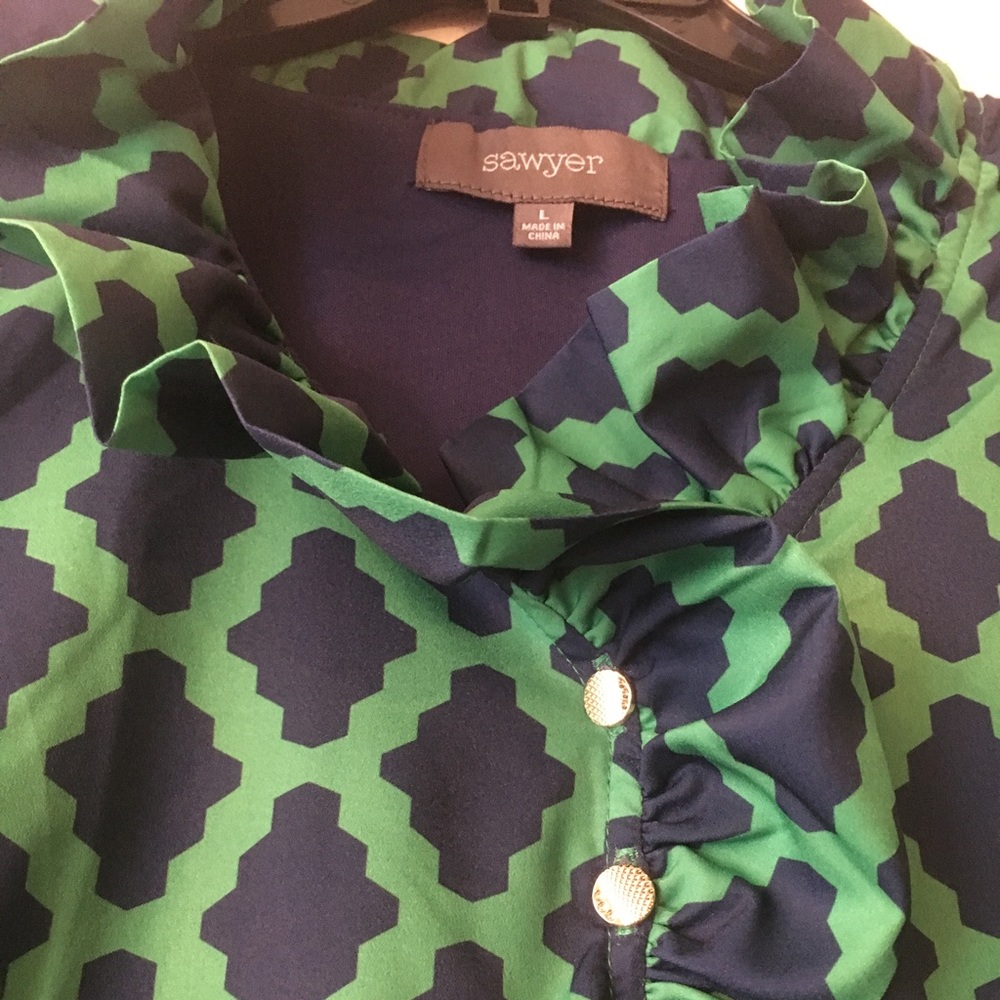 Blue and Green Sawyer brand dress size large